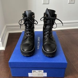 Stuart Weitzman Lexy Leather Combat Boots